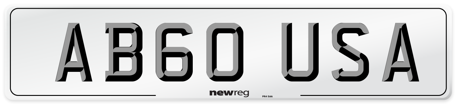 AB60 USA Number Plate from New Reg